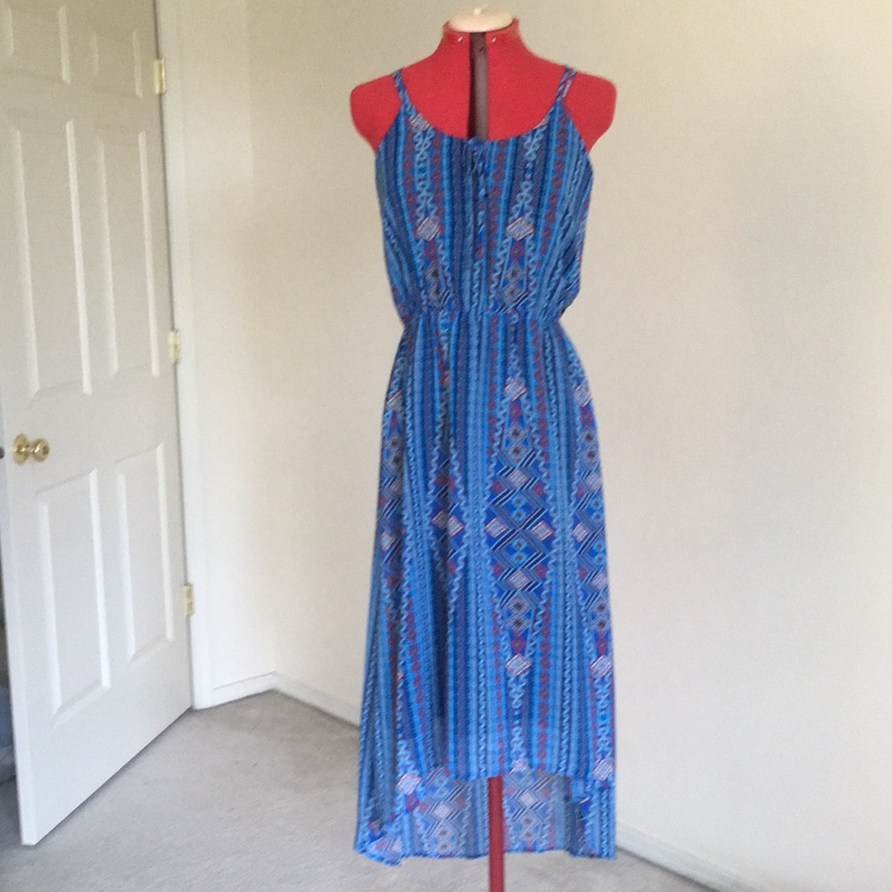 Blue olive and oak dress M